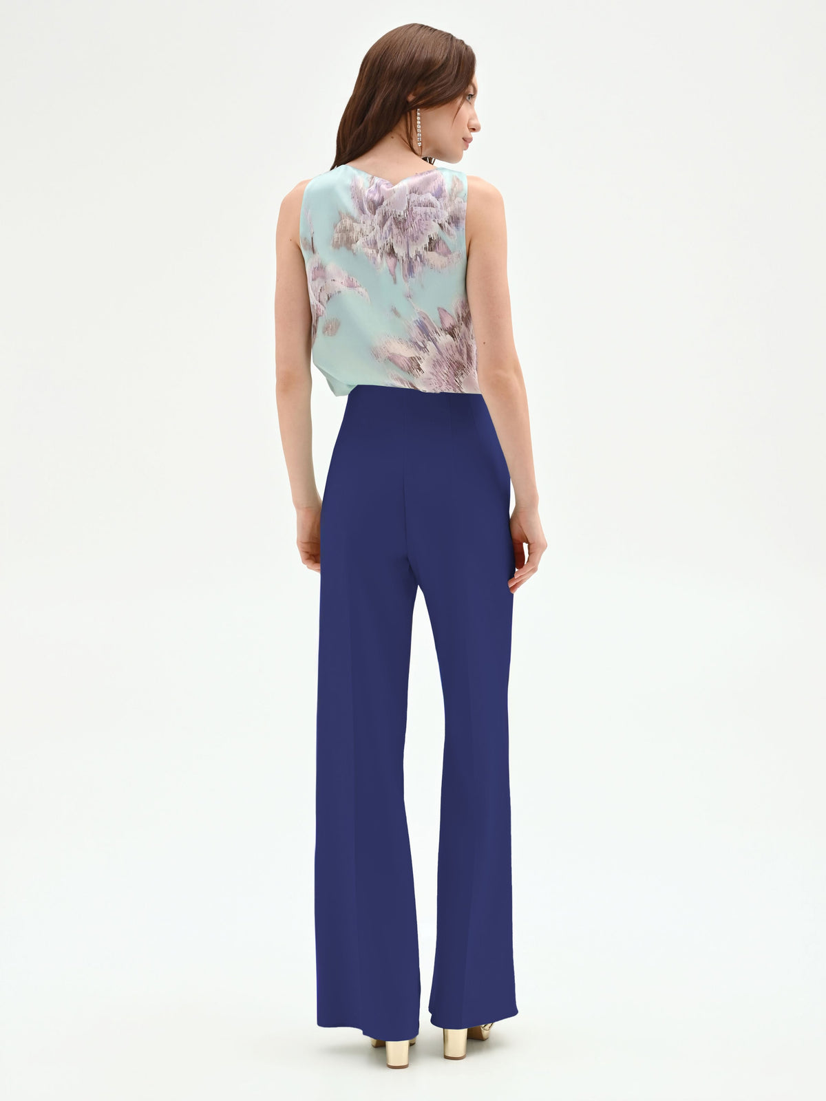 Pantalone a palazzo blu brillante
