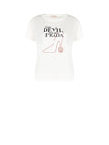 T-shirt bianca con stampa 'The Devil Wears Prada' in cotone