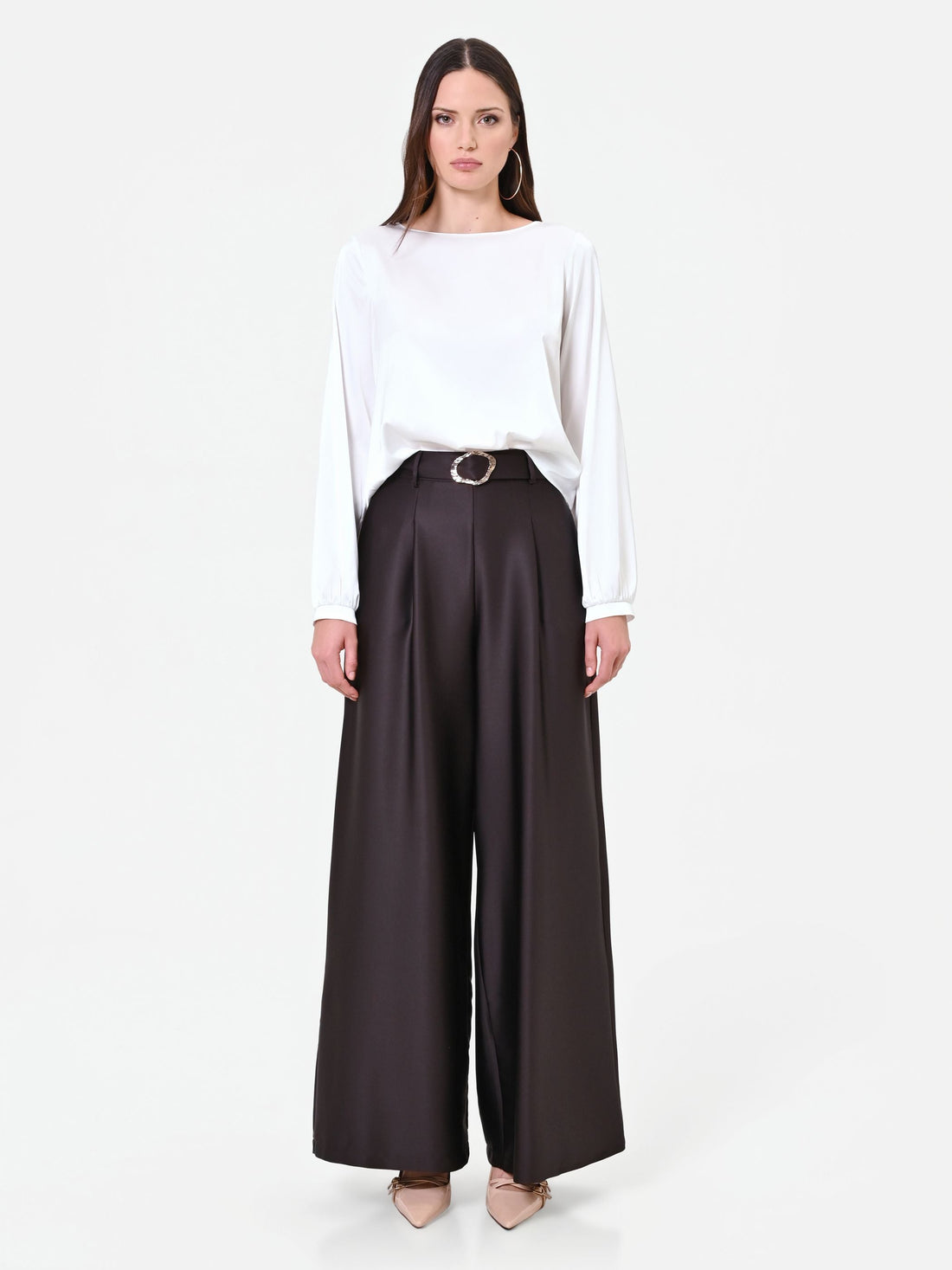 Blusa bianca in raso