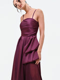 Abito lungo bordeaux con maxi fiocco