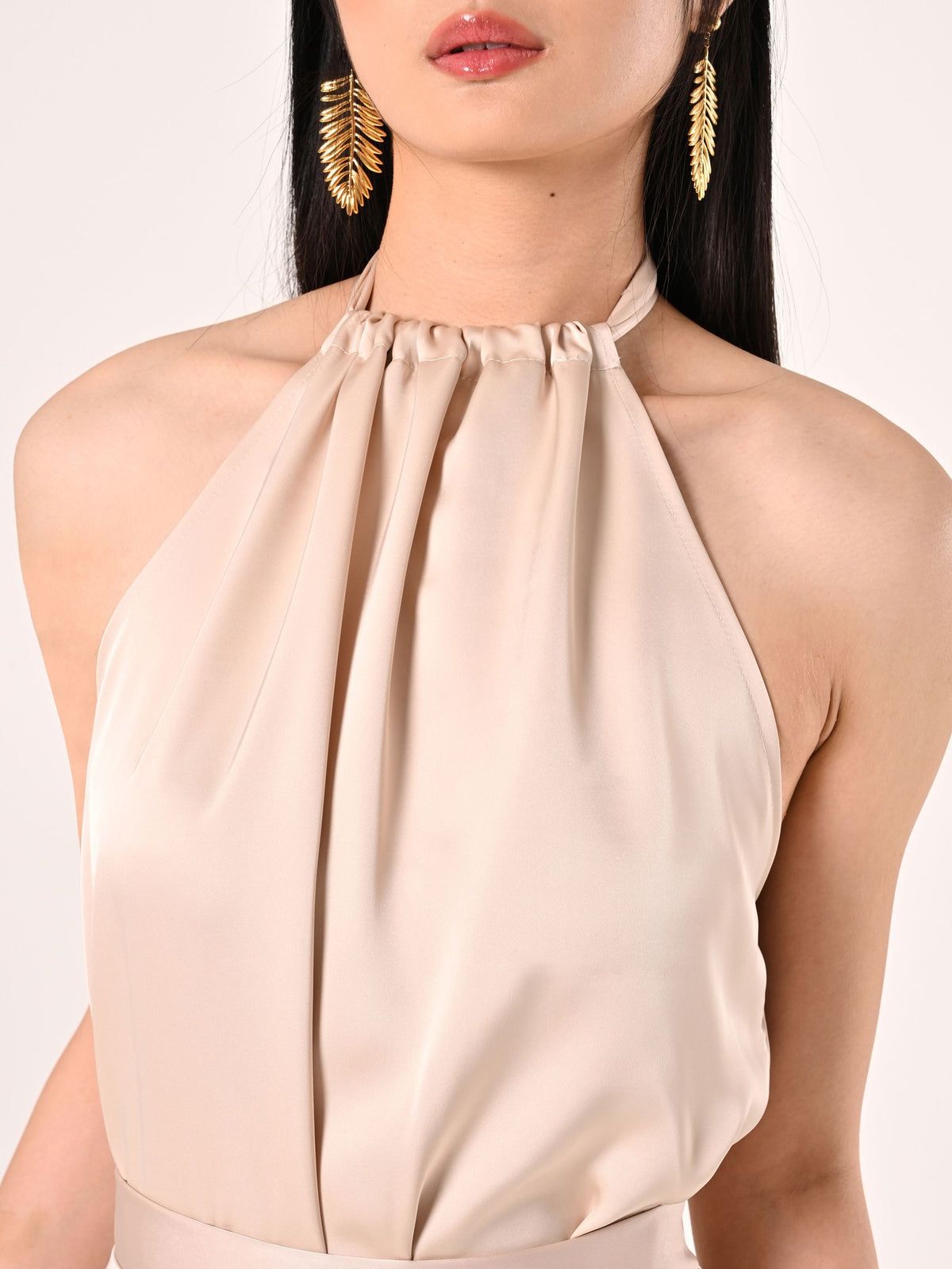 Top in Raso Beige Chiaro