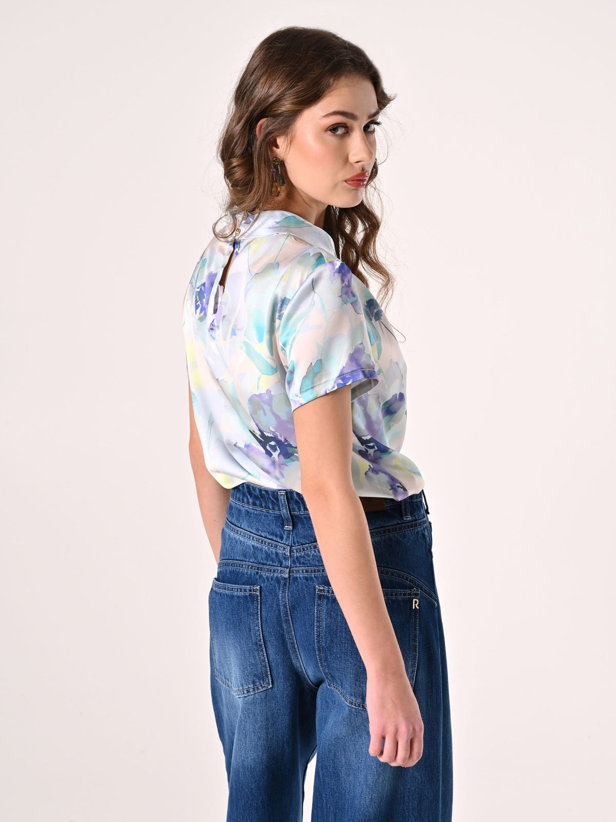 Blusa in Raso Fantasia Floreale