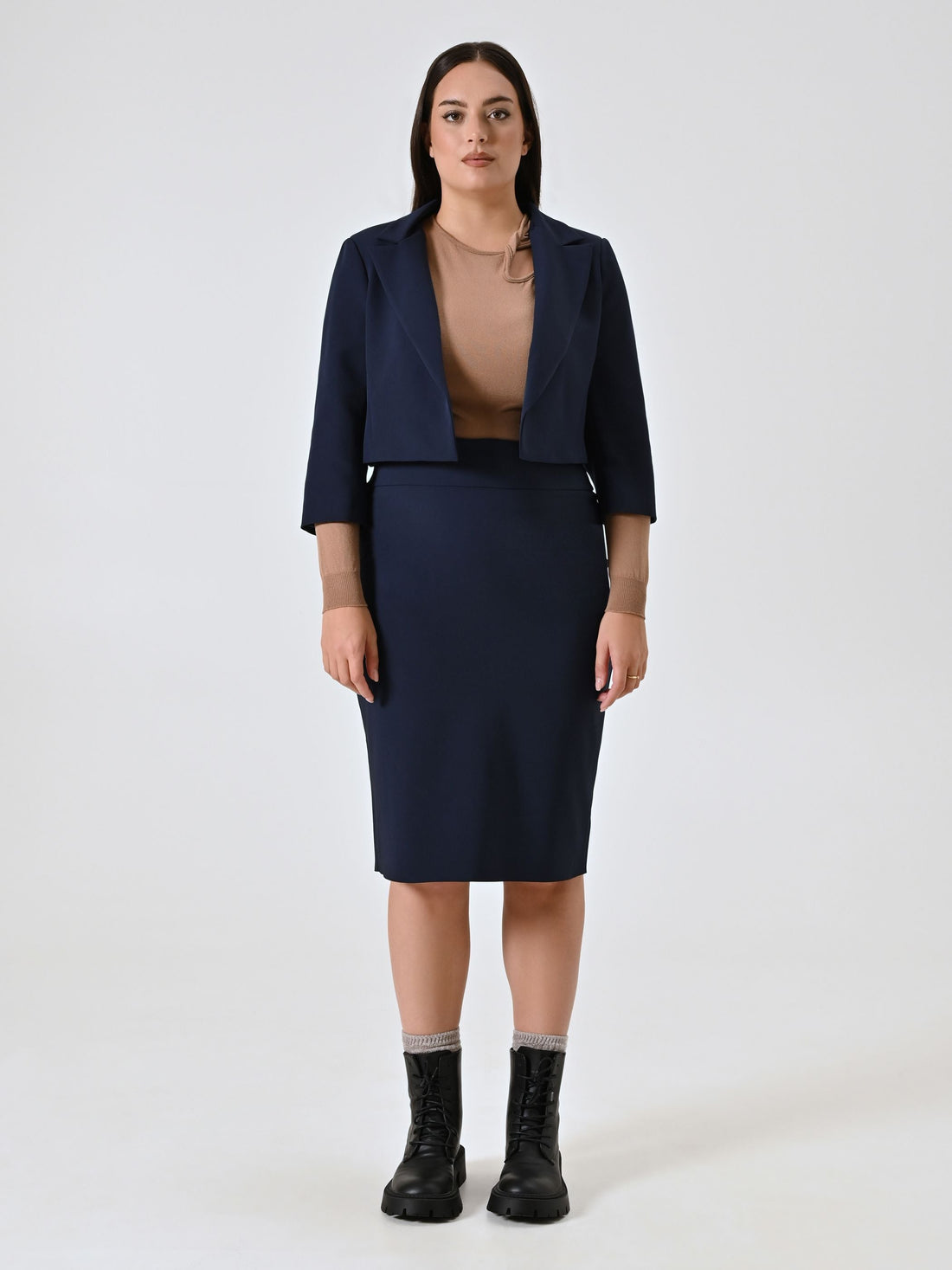 Giacca Corta Curvy Blu