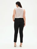 Pantalone Curvy skinny nero in scuba mano crèpe