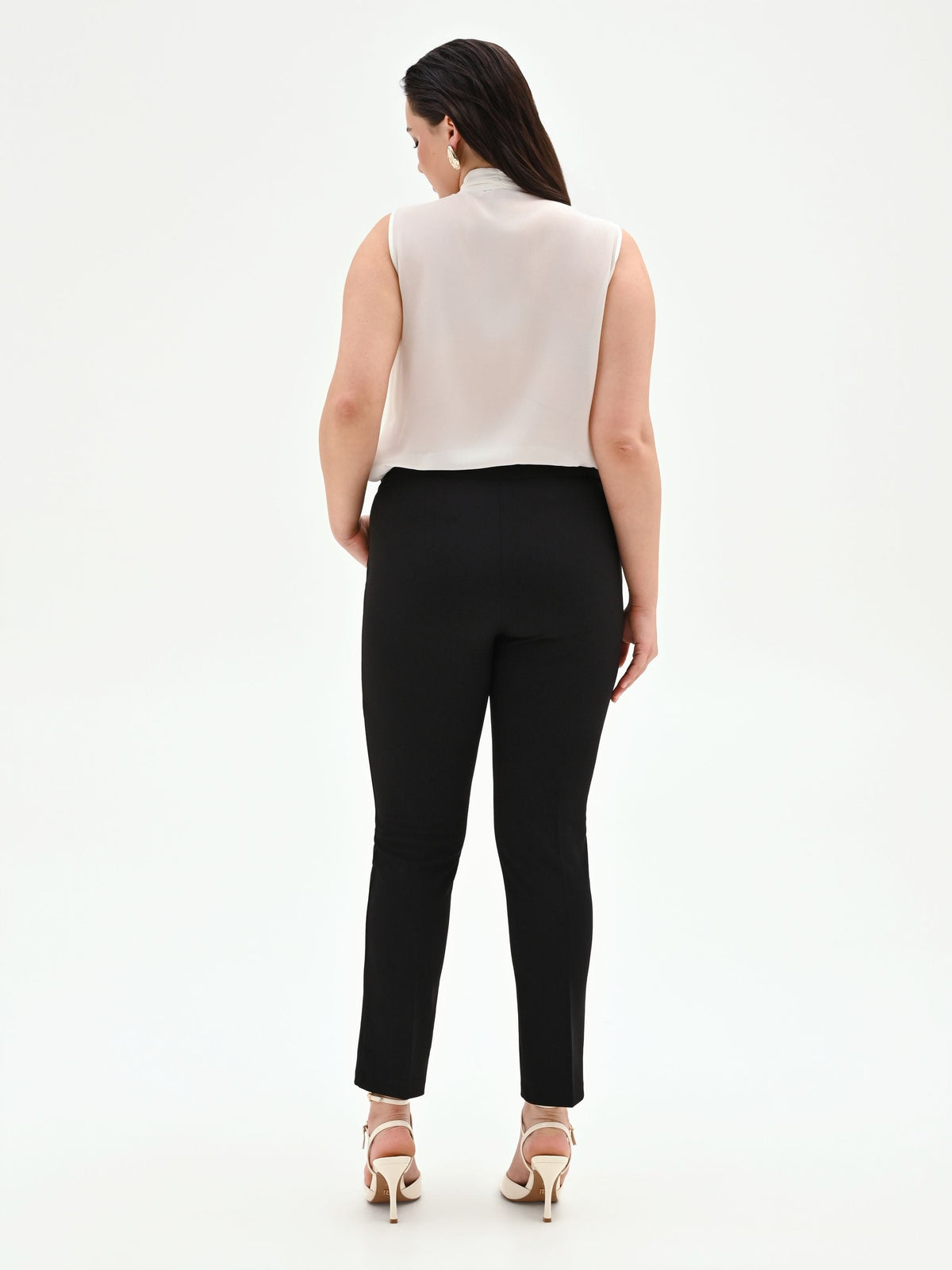 Pantalone Curvy skinny nero in scuba mano crèpe