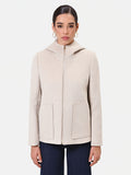 Giacca tortora beige con cappuccio