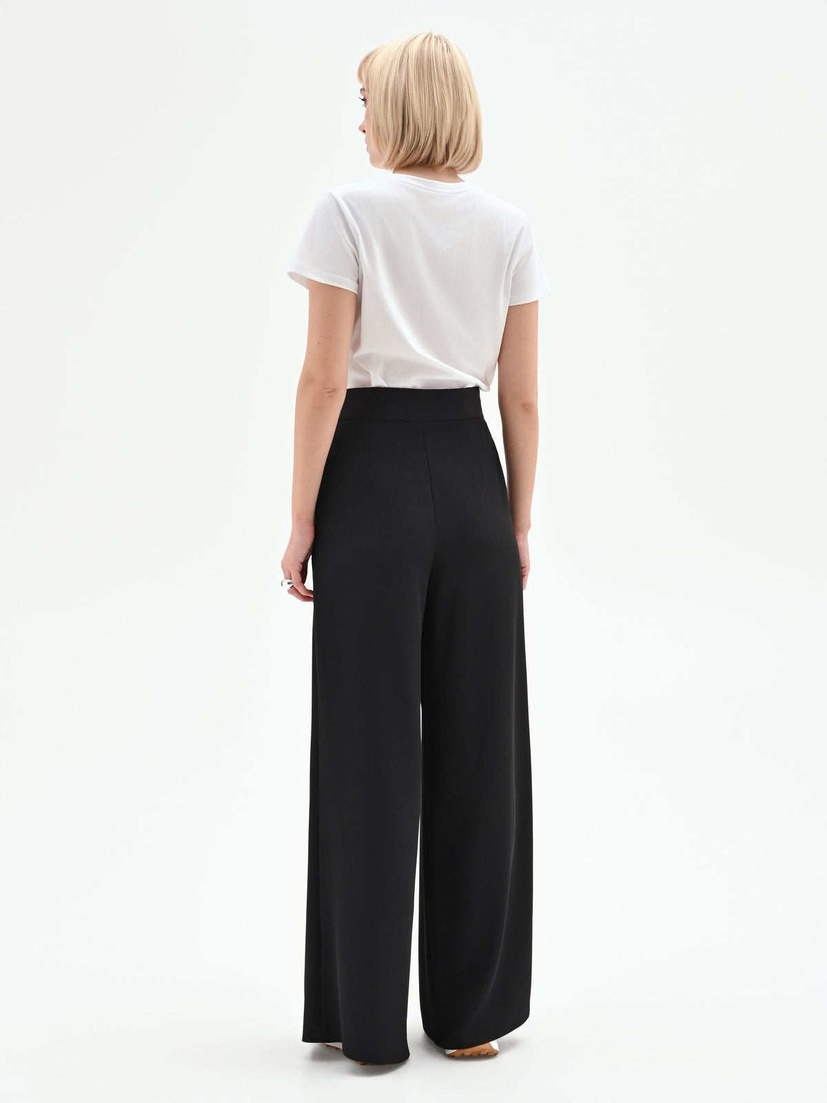 Pantalone a palazzo in cadi nero