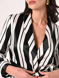 Giacca Leggera a Righe Black & White