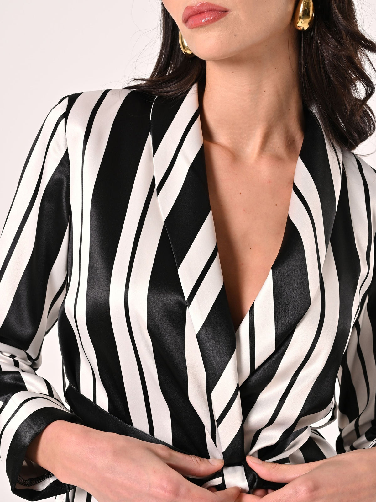 Giacca Leggera a Righe Black & White