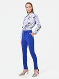 Pantalone a sigaretta blu cina