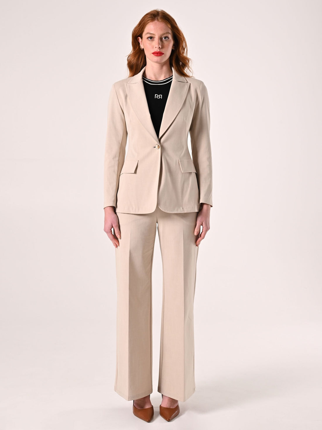 Giacca Beige in Tessuto Operato