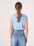 Blusa in Raso Celeste