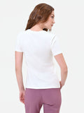 T-shirt panna con stampa artistica