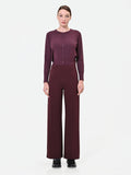 Pantalone a gamba larga bordeaux rosso