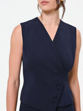 Gilet Studio gessato asimmetrico blu navy