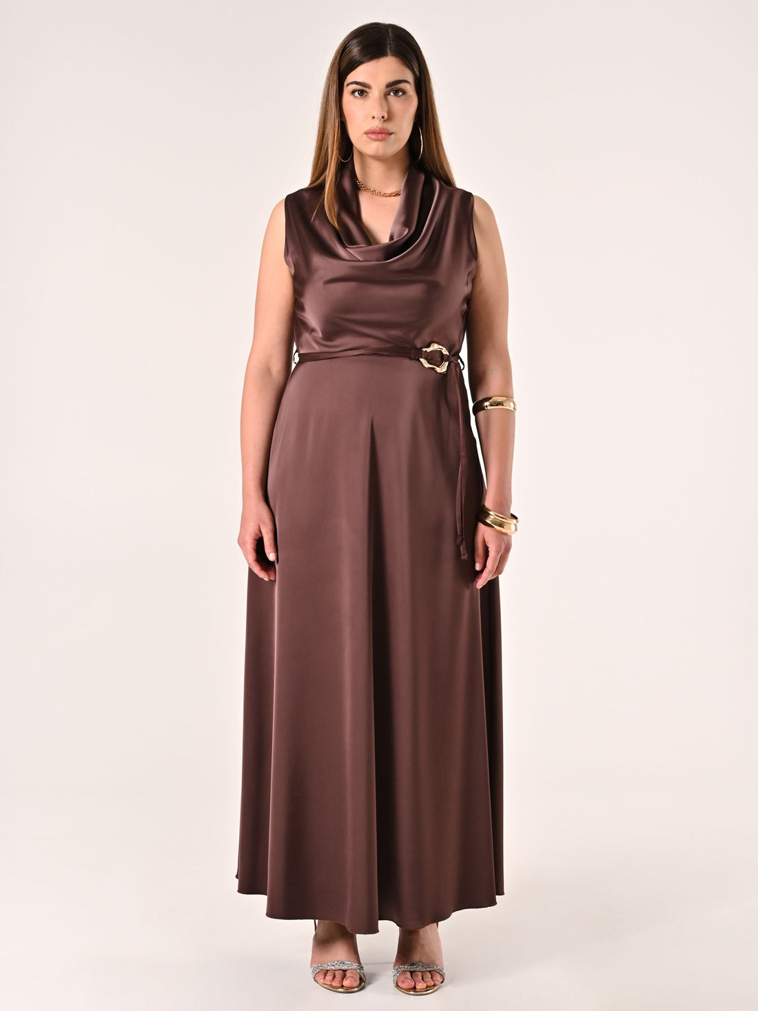 Abito Curvy Marrone Cioccolato