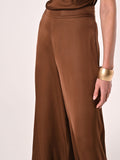 Pantaloni in Raso Marrone