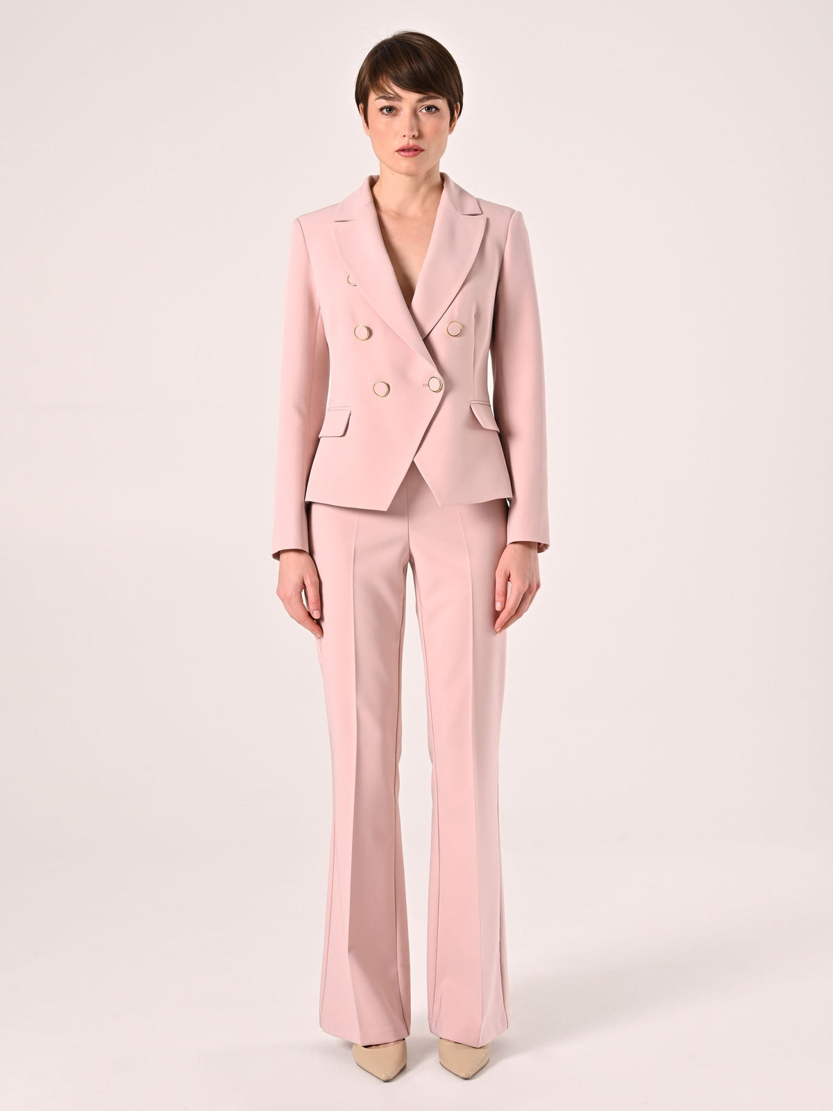 Pantaloni in Tessuto Tecnico Rosa Chiaro