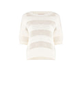 T-shirt in Maglia Traforata Beige