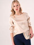 Blusa Beige in Raso