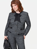 Giacca Curvy in bouclé nera