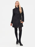 Cappotto in velour nero con collo in piedi