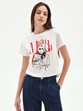 T-shirt 'Miranda: The Devil Wears Prada' bianca in cotone