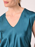 Blusa in Raso Verde Reale
