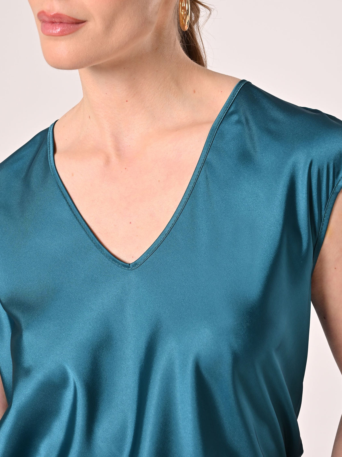 Blusa in Raso Verde Reale