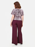 Pantalone Curvy a palazzo cady bordeaux rosso