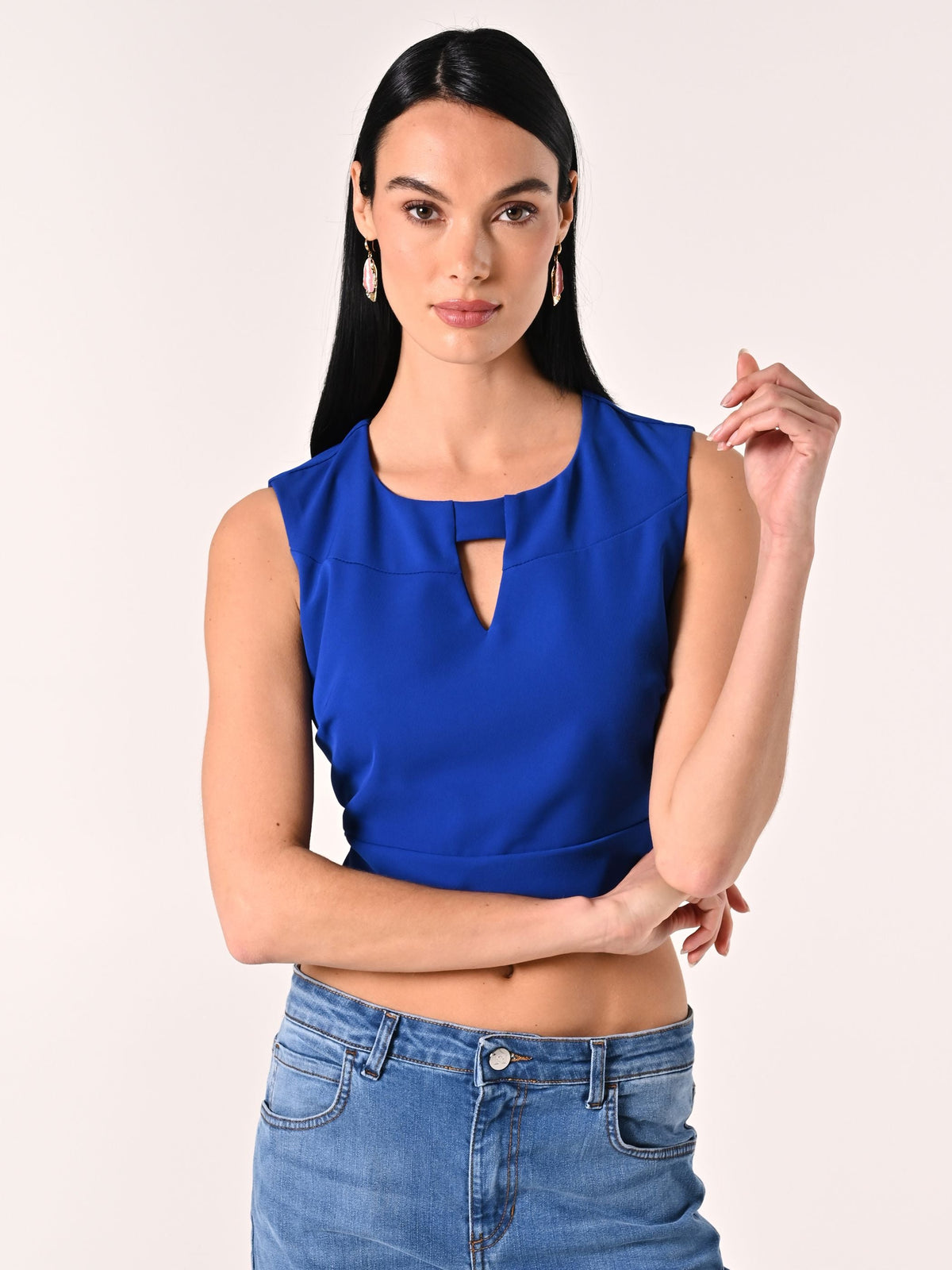 Top Crop Blu Cina
