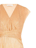 Top dorato in tessuto paillettes