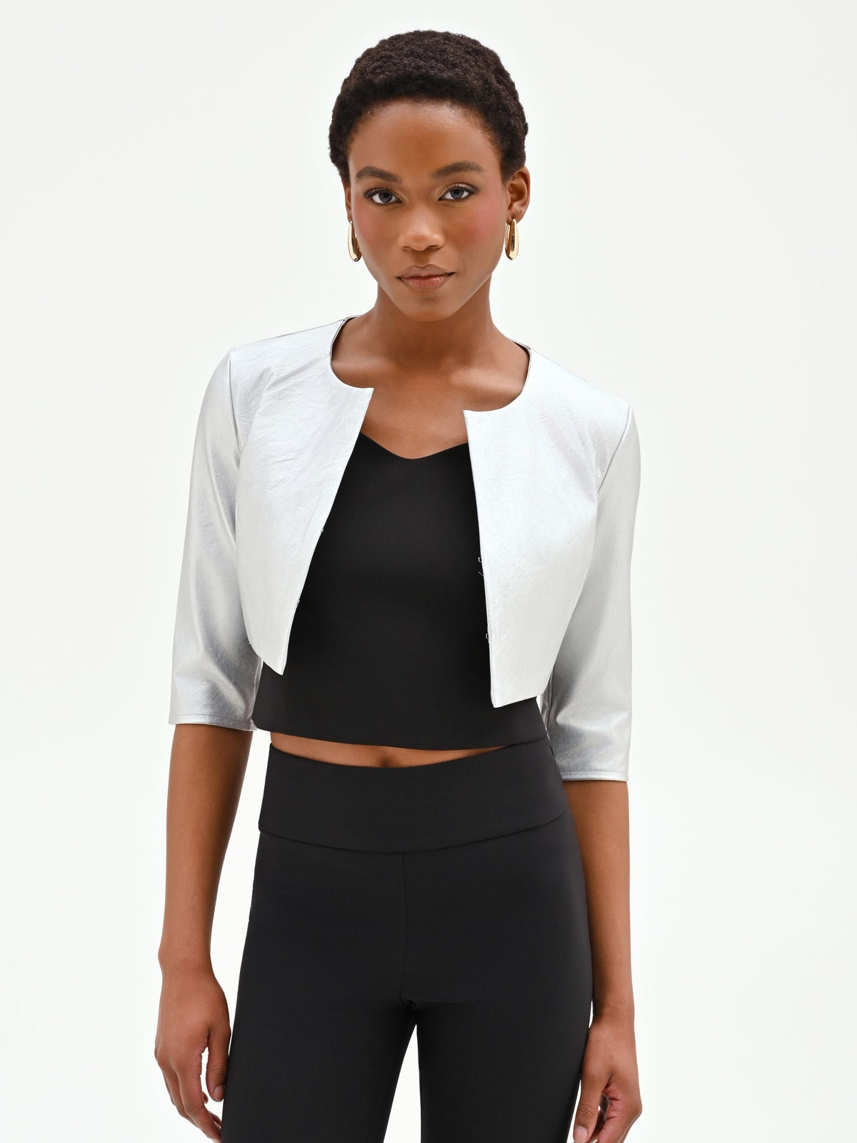 Coprispalle bolero argento metallizzato