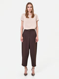 Pantalone marrone testa di moro con pinces