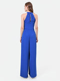 Tuta blu cina con scollo all'americana