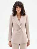 Giacca Studio tortora beige con chiusura a portafoglio