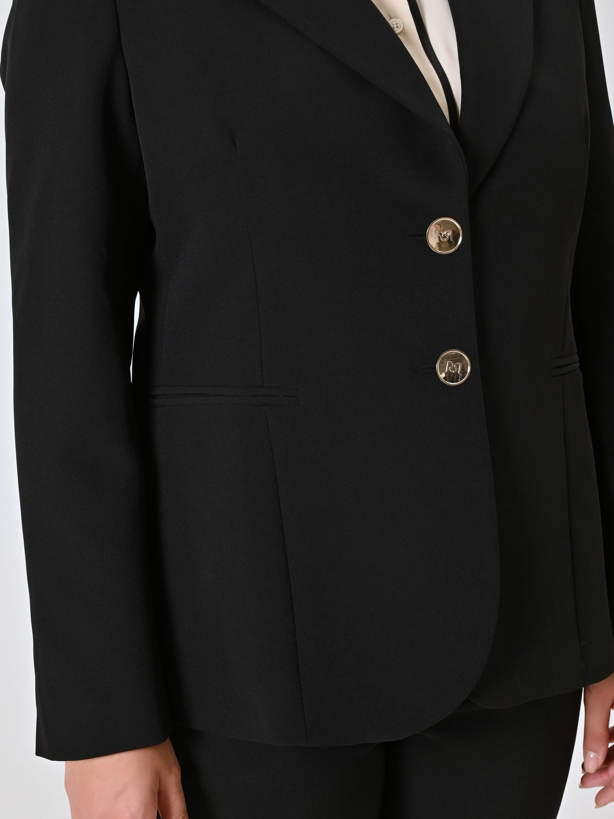 Giacca Curvy Due Bottoni Nera