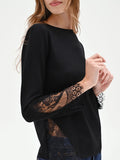 Maglia nera con inserti pizzo