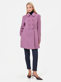 Cappotto doppiopetto a corolla rosa antico