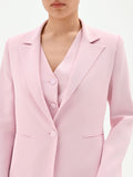 Blazer monopetto rosa pastello in cadi