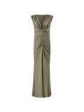 Abito Lungo Verde Militare con Glitter