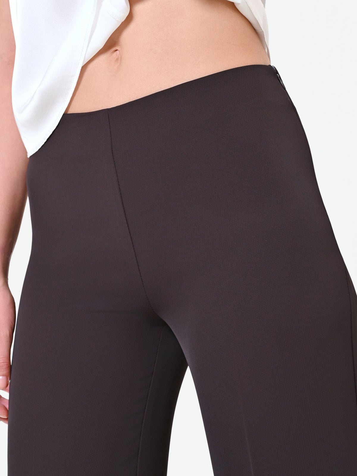 Pantalone a gamba larga moro marrone in cadi