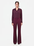 Pantalone Studio flare bordeaux in tessuto tecnico