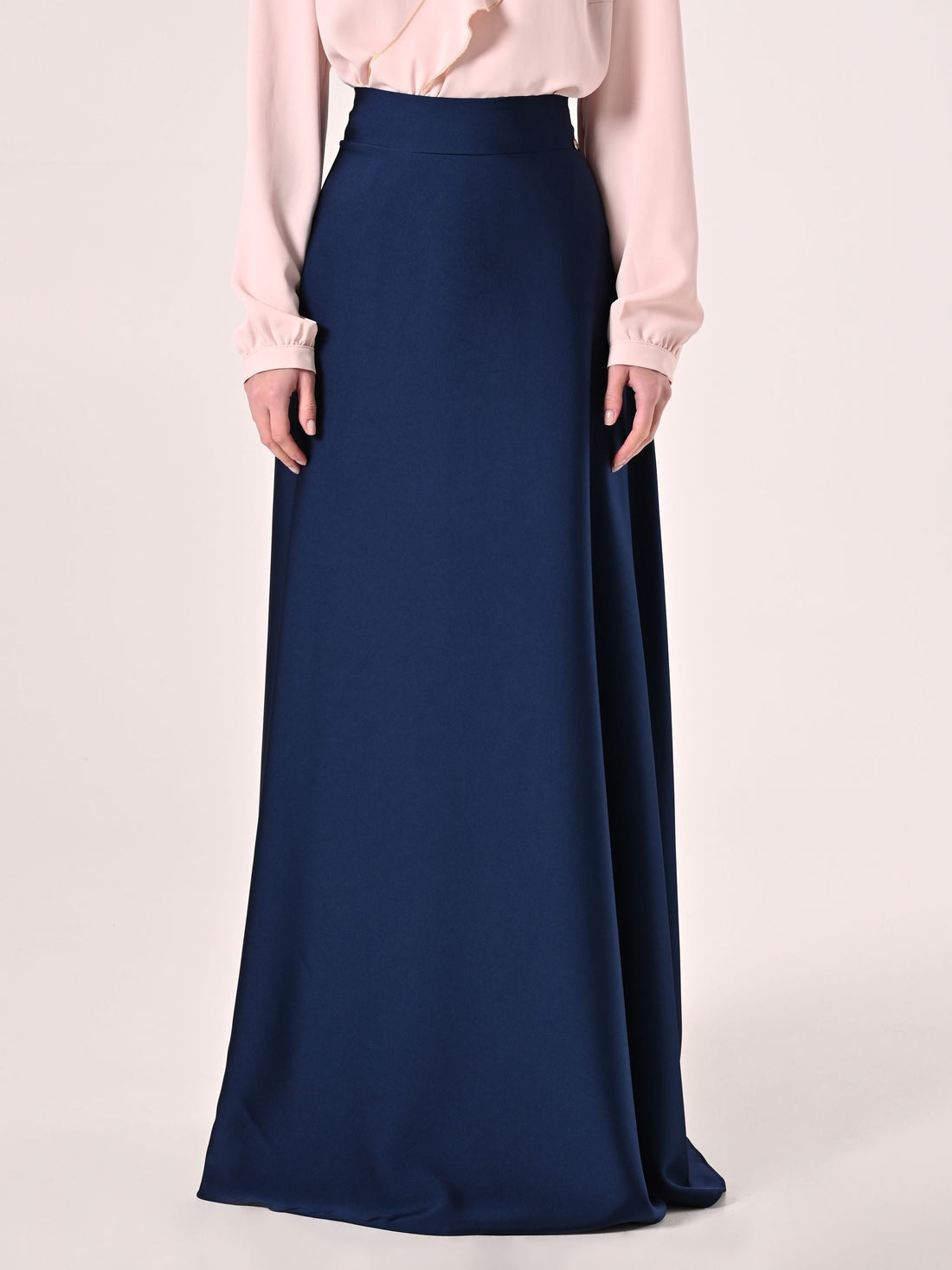 Gonna in Raso Blu Navy
