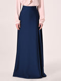 Gonna in Raso Blu Navy