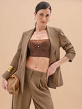 Blazer doppiopetto in cadi fango marrone