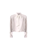 Blusa con Fiocco e Pinces Bianca