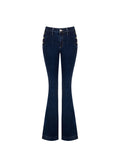 Jeans Blu a Zampa con Bottoni