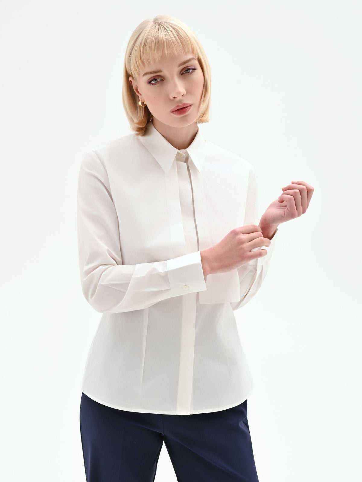 Camicia tre-in-uno bianca in cotone
