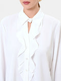 Camicia panna con volant